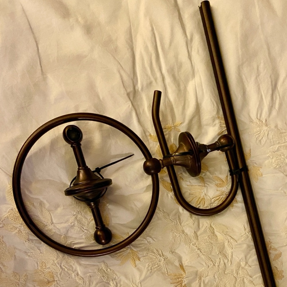 Elegant Bronze 2 Towels & 1 TP Hook- 3 Piece w/Hardware-Unused/Stored Many Years